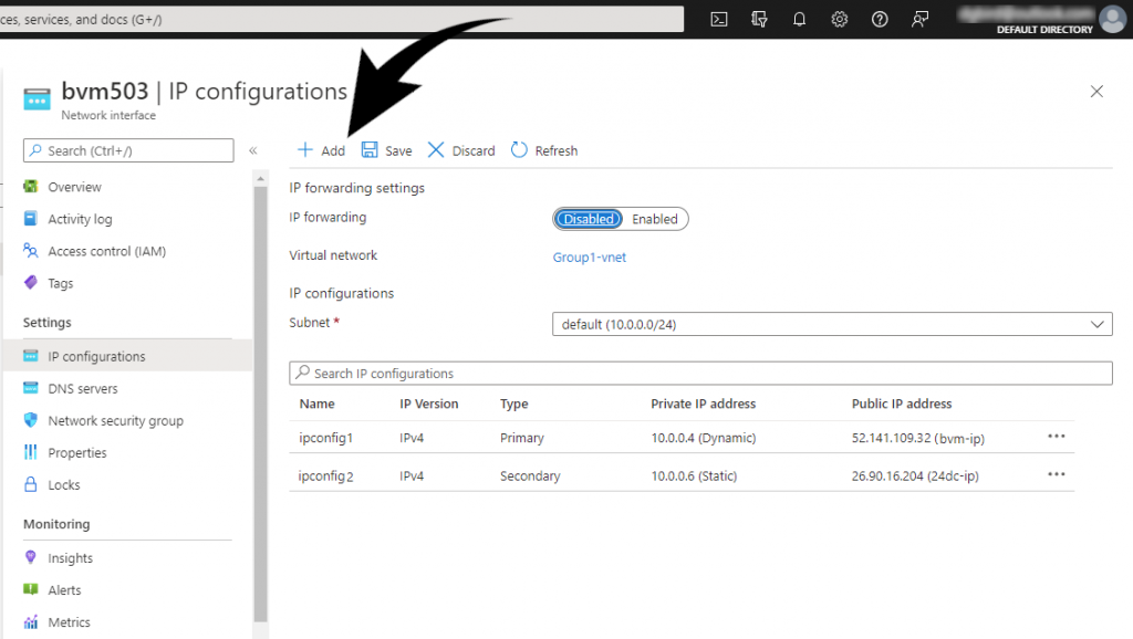 Azure Public IP Configuration