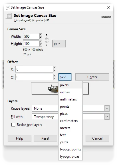 GIMP Resize Canvas